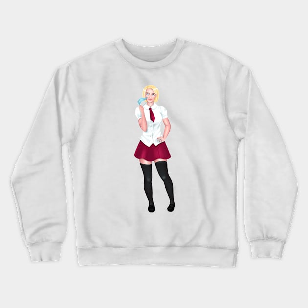 Power Girl as Class President Crewneck Sweatshirt by Designs by Twilight